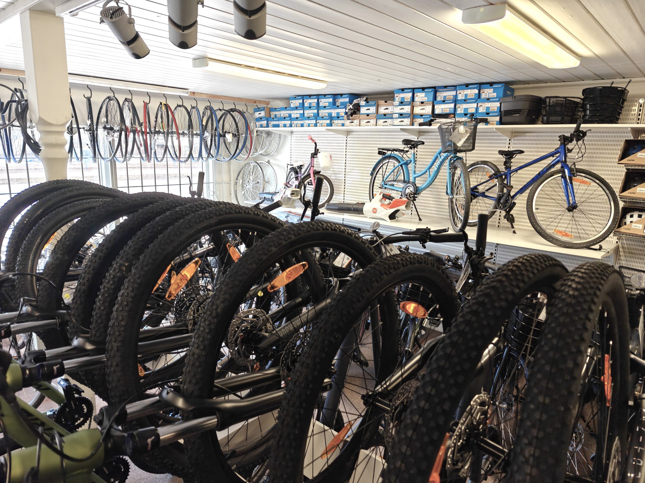 cyklar, cykel, däck, butik