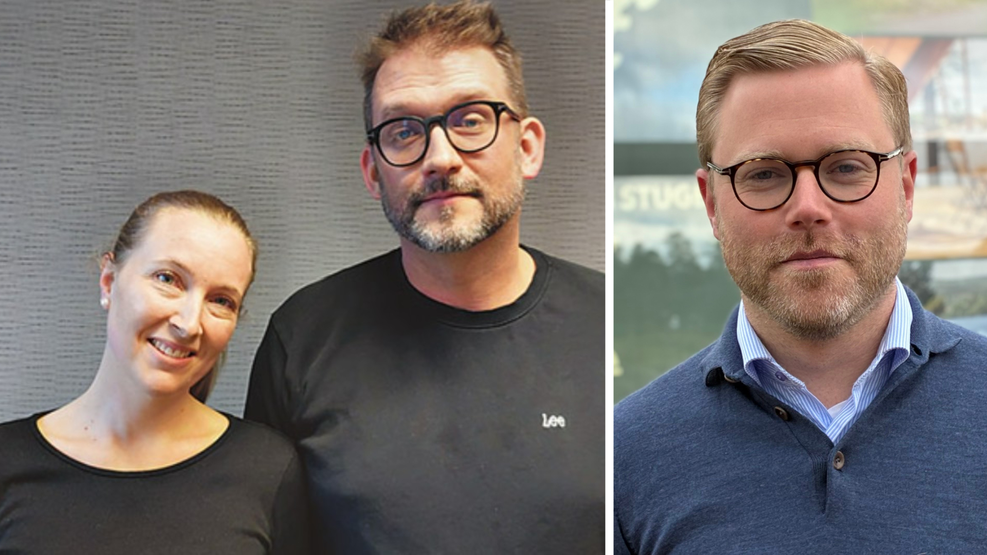 Tre porträttbilder på de medverkande i artikeln.